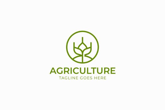 Abstract Green Plant Agriculture Logo: A Modern Approach to Branding