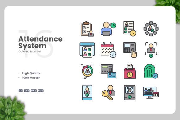 Attendance System Color Icons