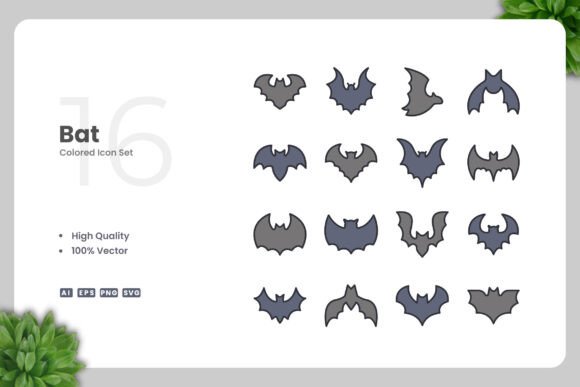 Bat Color Icons: Simple, Clean, and Versatile