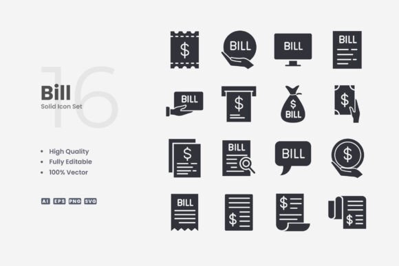 Bill Solid Icons: The Ultimate Tool for Clean and Professional Design
