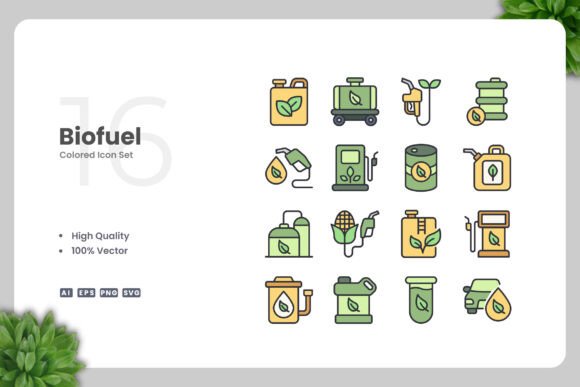 Biofuel Color Icons: A Modern Design Solution for Diverse Applications