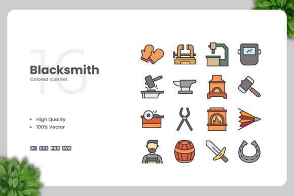 Blacksmith Color Icons: A Versatile Design Resource for Modern Projects