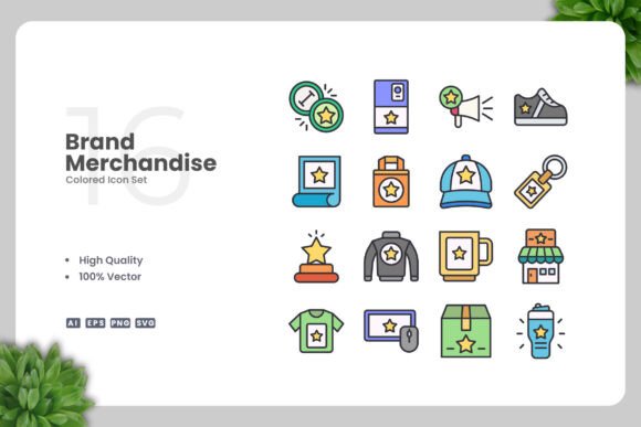 Brand Merchandise Color Icons for Professional and Creative Projects