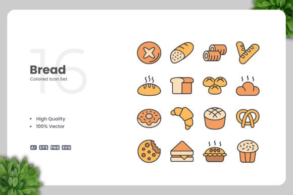 Bread Color Icons: A Versatile Design Asset for Modern Projects