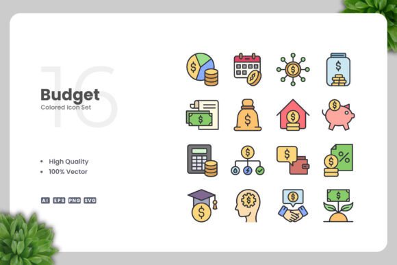 Budget Color Icons: Simple, Clean, and Perfect for Every Project