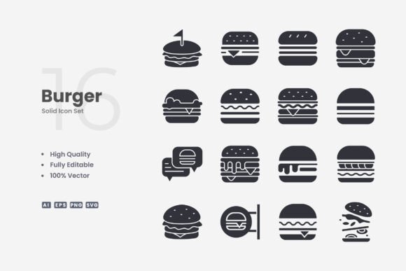 Burger Solid Icons: A Versatile Design Resource for Modern Projects