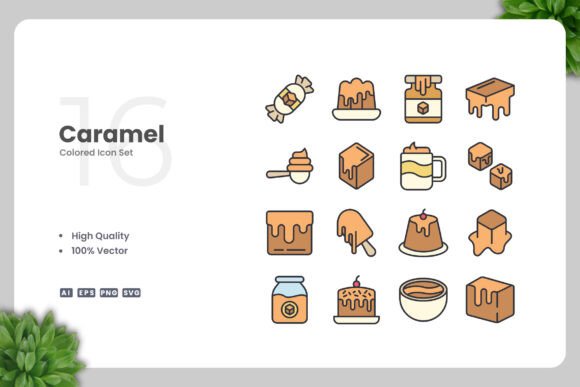 Caramel Color Icons: A Simple and Clean Design for Every Project