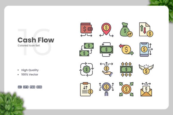 Cash Flow Color Icons: Simple, Clean & Versatile