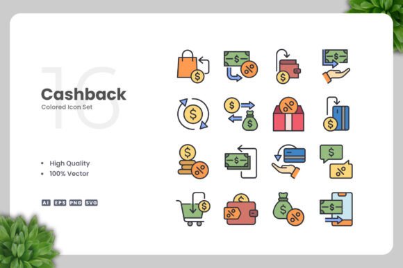 Cashback Color Icons: A Versatile Design Tool for Every Project
