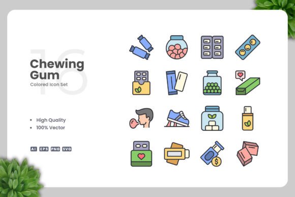 Chewing Gum Color Icons for Every Creative Need
