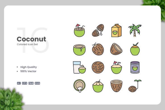 Coconut Color Icons: Creative and Clean Design