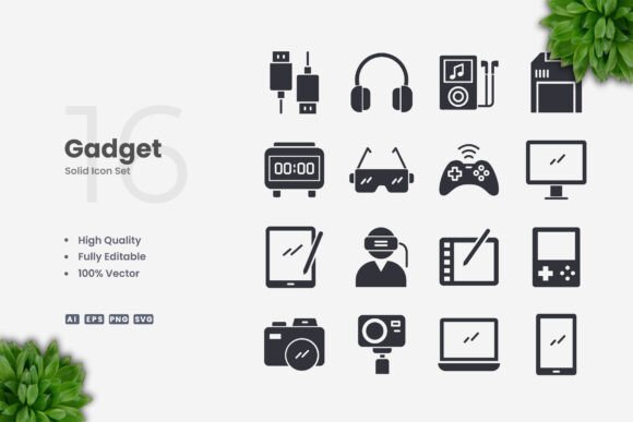 Gadget Solid Icons for Modern Design Needs