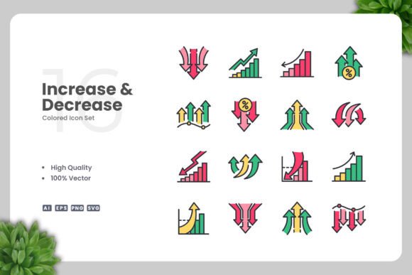 Increase and Decrease Color Icons