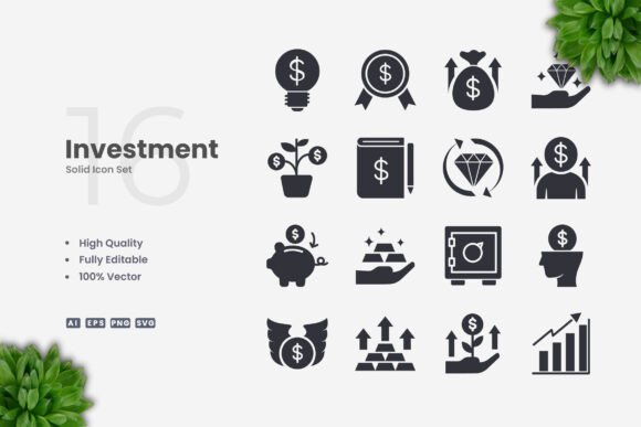 Investment Solid Icons: A Modern Design Solution for Every Project