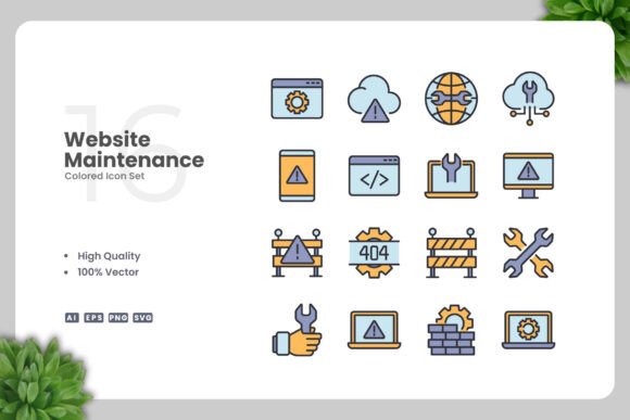 Website Maintenance Color Icons for Every Creative Need
