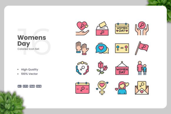 Womens Day Color Icons for Every Creative Need